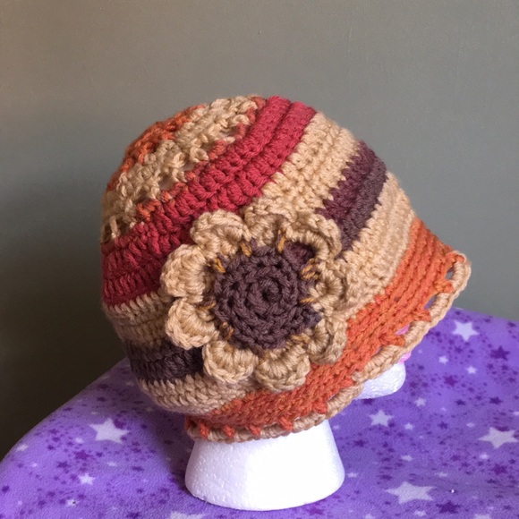 crochet hats Accessories - Flower hat wool blend large new